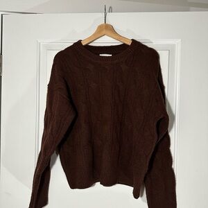 Classic Women's Dark Brown Crewneck Sweater